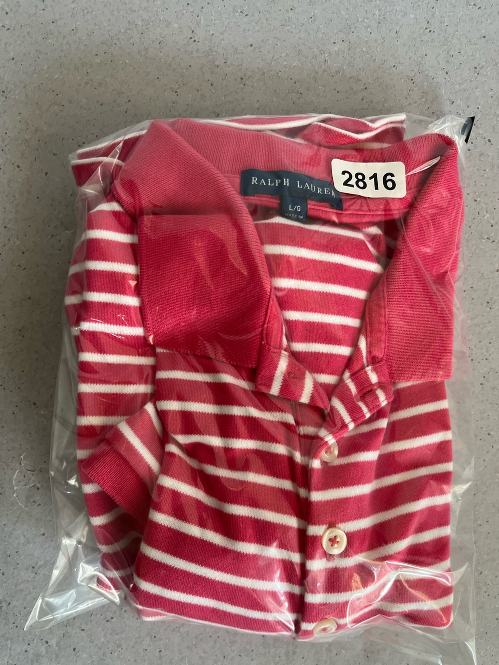 Ralph Lauren Striped Cotton Polo Dress Women’s L Pink White Preppy Blue Pony - Picture 8 of 8